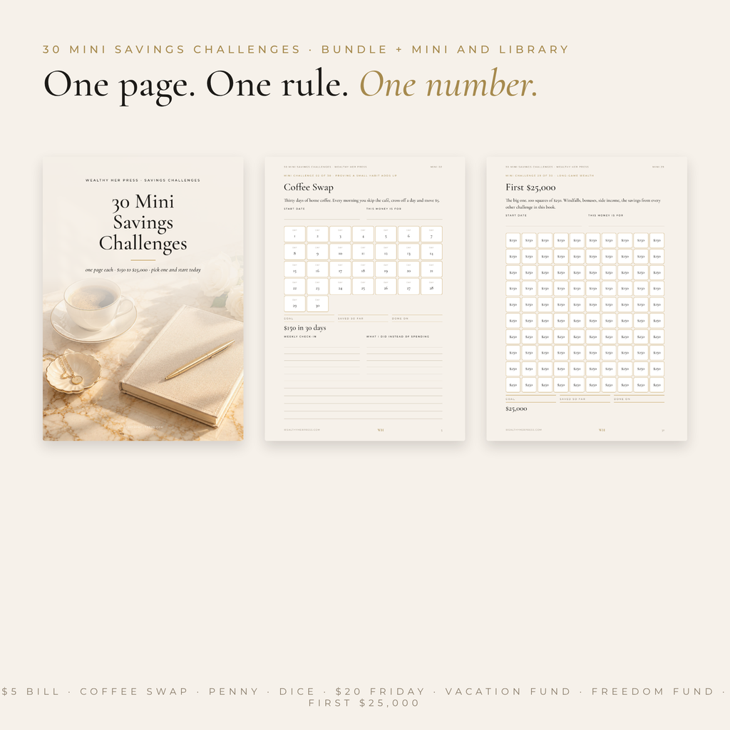 The Wealthy Her Savings Challenges Bundle