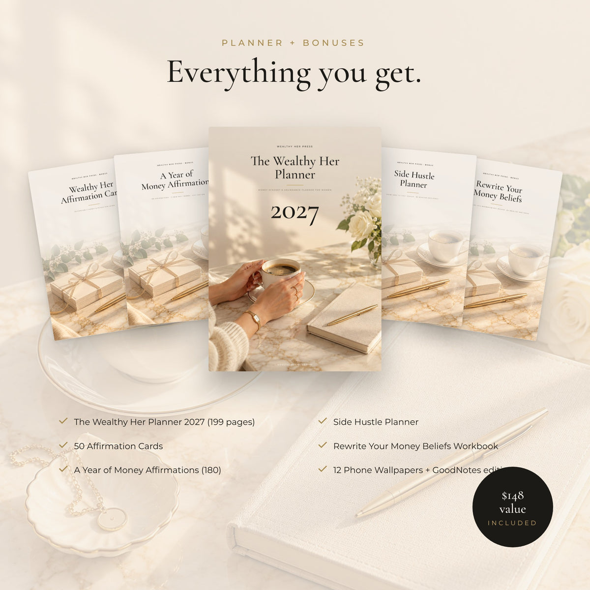 The Wealthy Her Planner 2027 — Money Mindset & Abundance Planner for Women