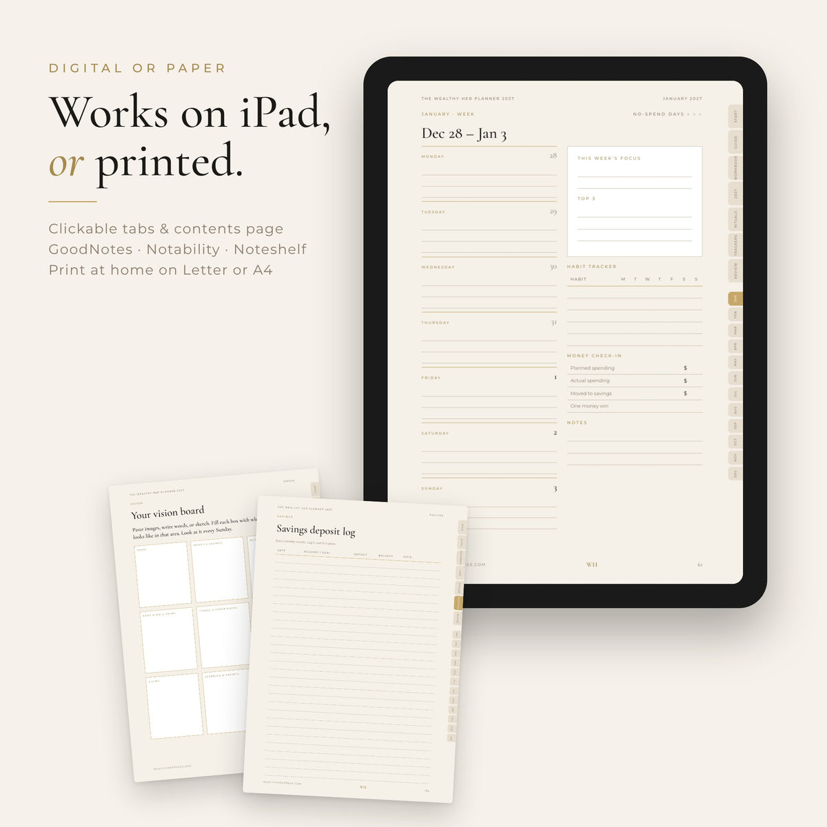 The Wealthy Her Planner 2027 — Money Mindset & Abundance Planner for Women